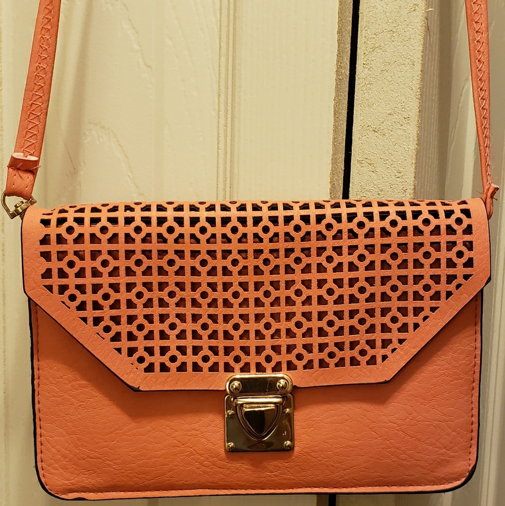 Coral/Peach Crossbody Bag